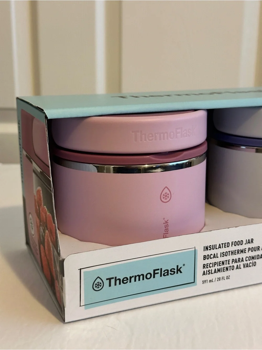 ThermoFlask Insulated Food Jars Pink Purple 2-Pack 20oz New